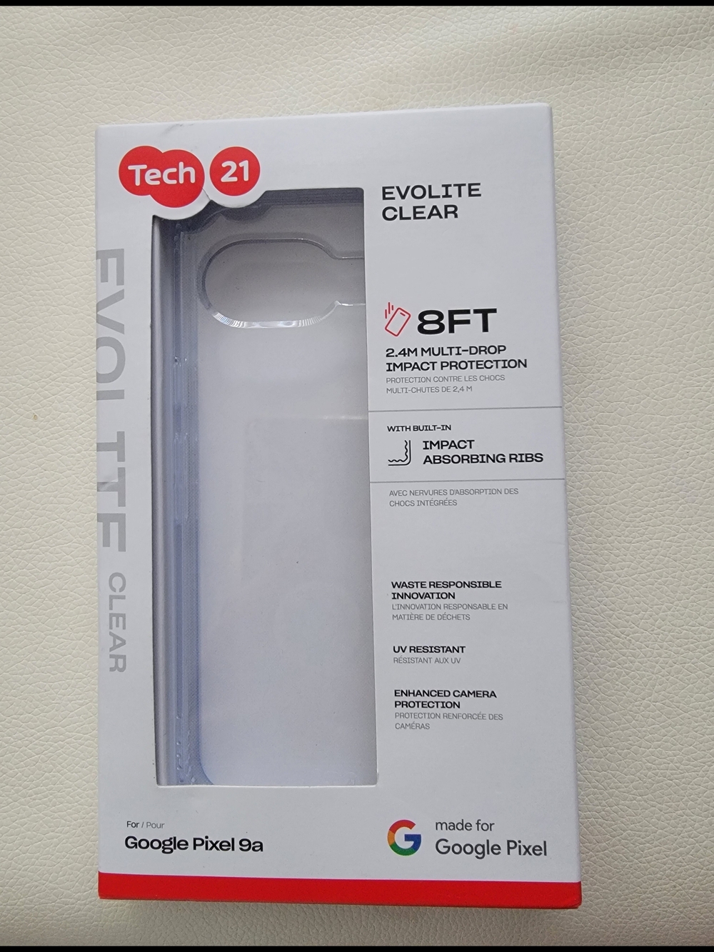 tech21 Evolite Clear Case for Google Pixel 9a - Clear Transparent